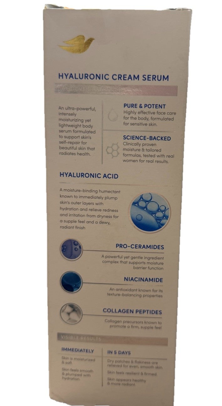 Dove Hyaluronic + Hydration Body Cream Serum 8 fl oz