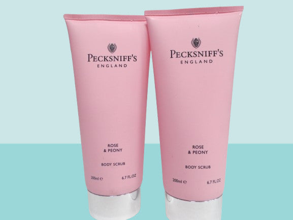 PECKSNIFF'S ENGLAND ROSE & PEONY BODY SCRUB 6.7 OZ LOT OF 2