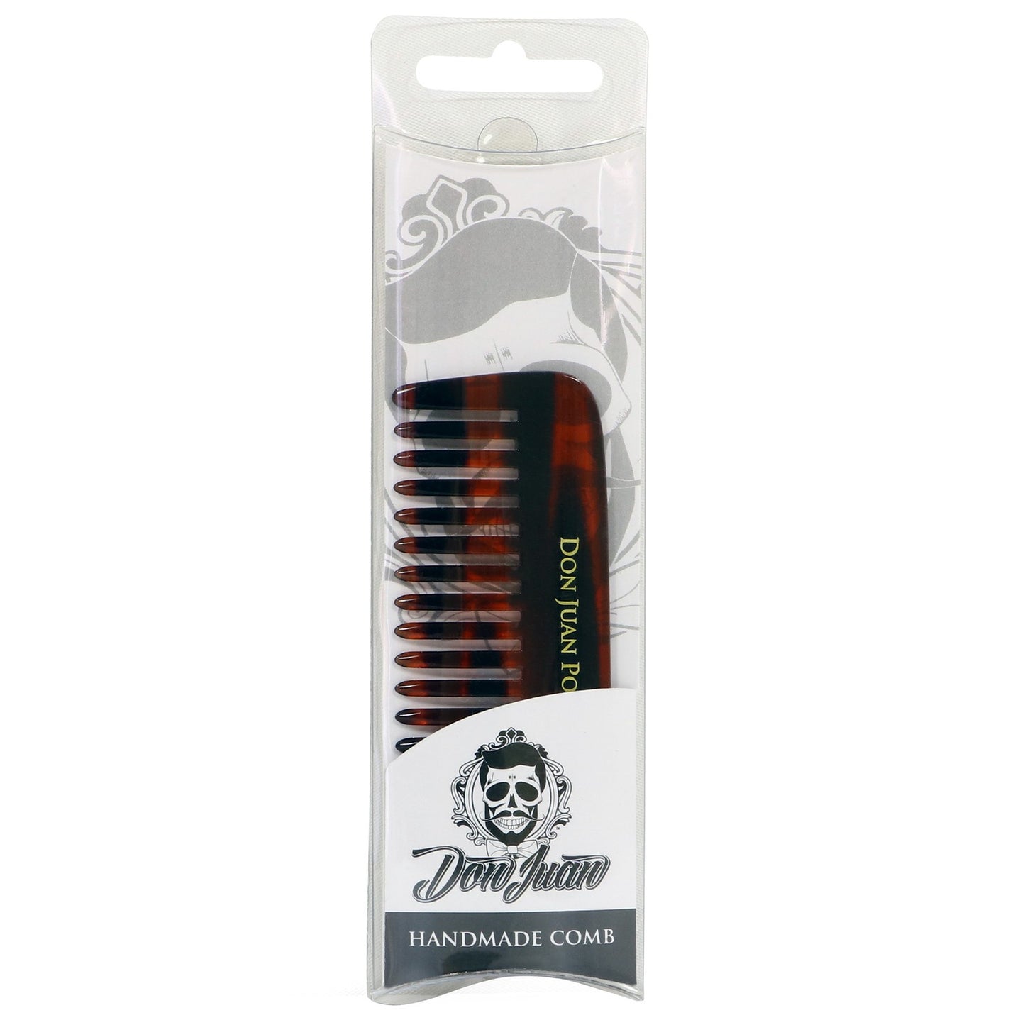 Handmade Tortoise Beard Comb - Coarse Tooth, 4 Inches, Gentle & Durable