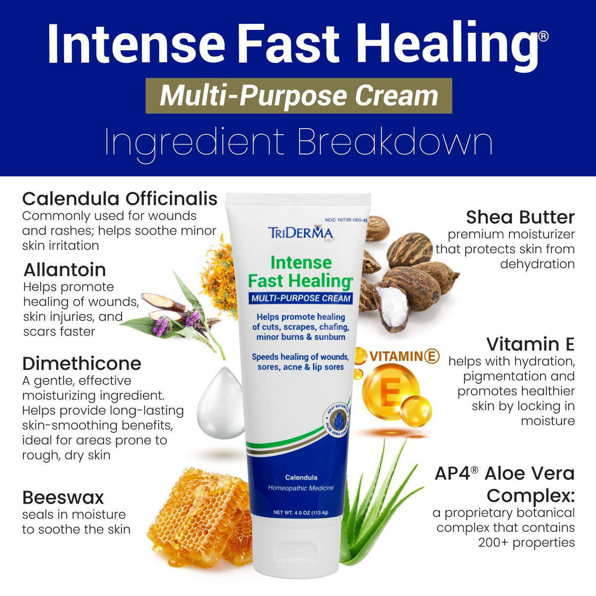 Fast Healing Cream for Face & Body - 4 oz Tube