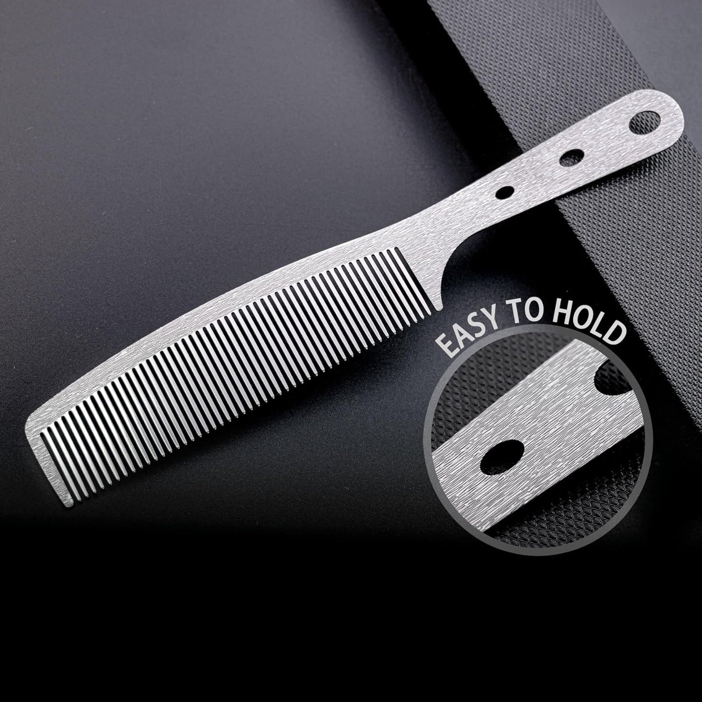 Professional Stainless Steel Fine Tooth Comb Set - Anti-Static, Heat Resistant, Durable Hair Combs for Men & Women