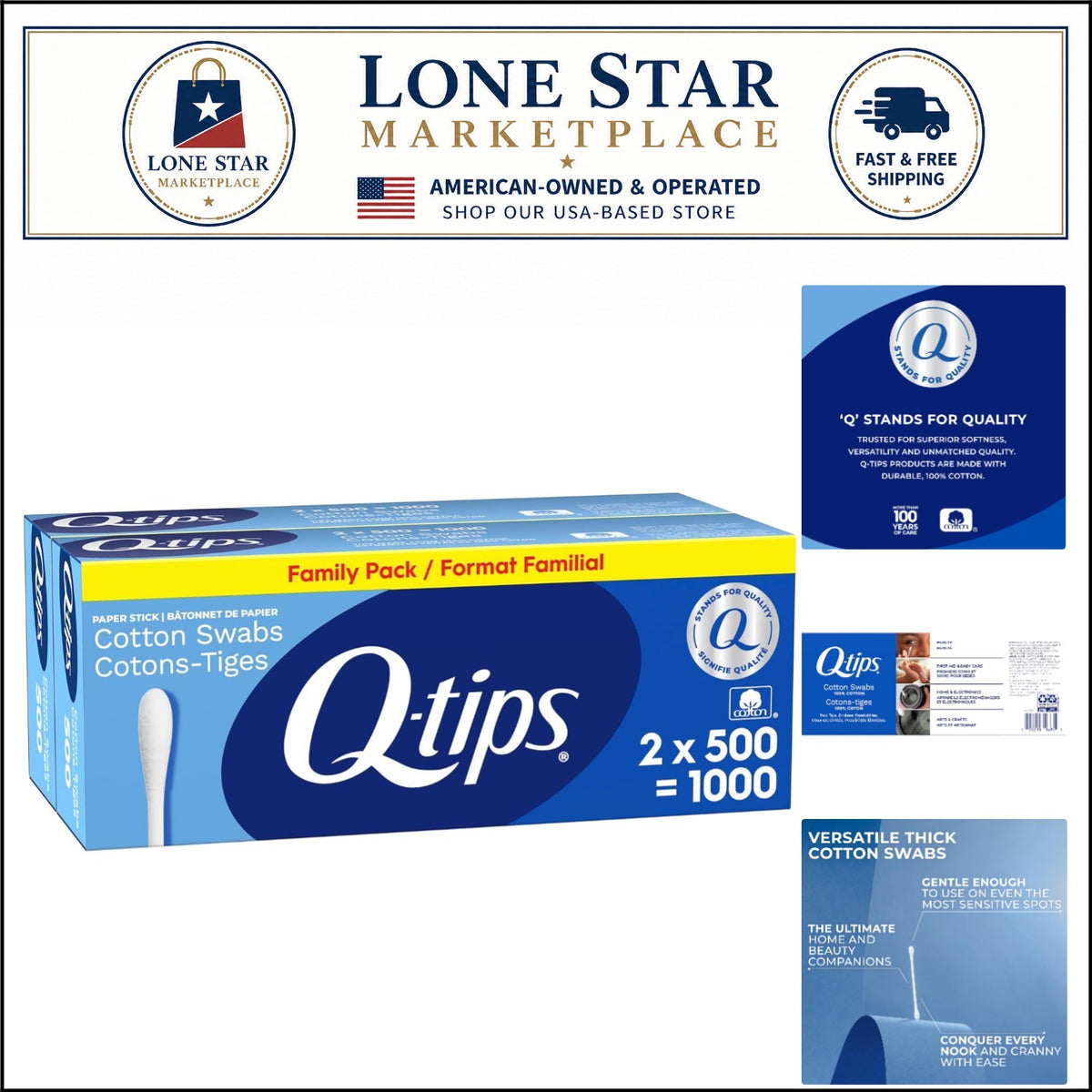Cotton Swabs Pack of 2 - Soft, High-Absorbency Personal Care Tools