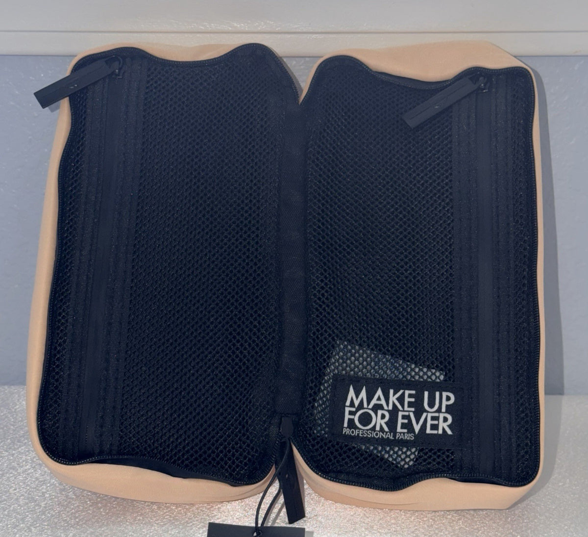 Makeup Organizer Pouch with Tag - Light Peach Cosmetic Bag
