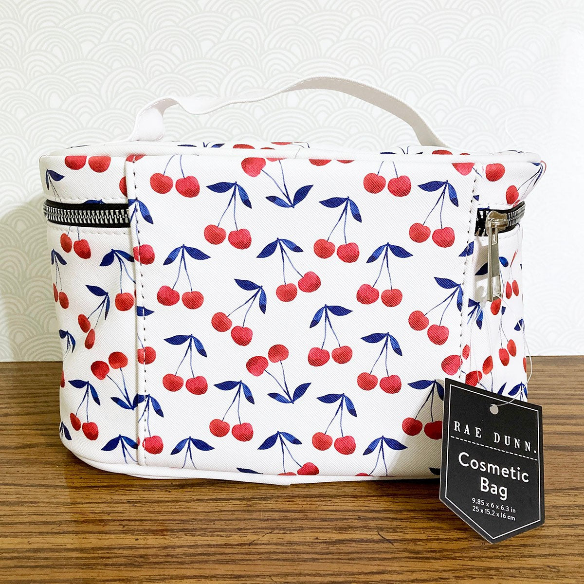 Large Makeup & Travel Cosmetic Train Case with Cherry Design