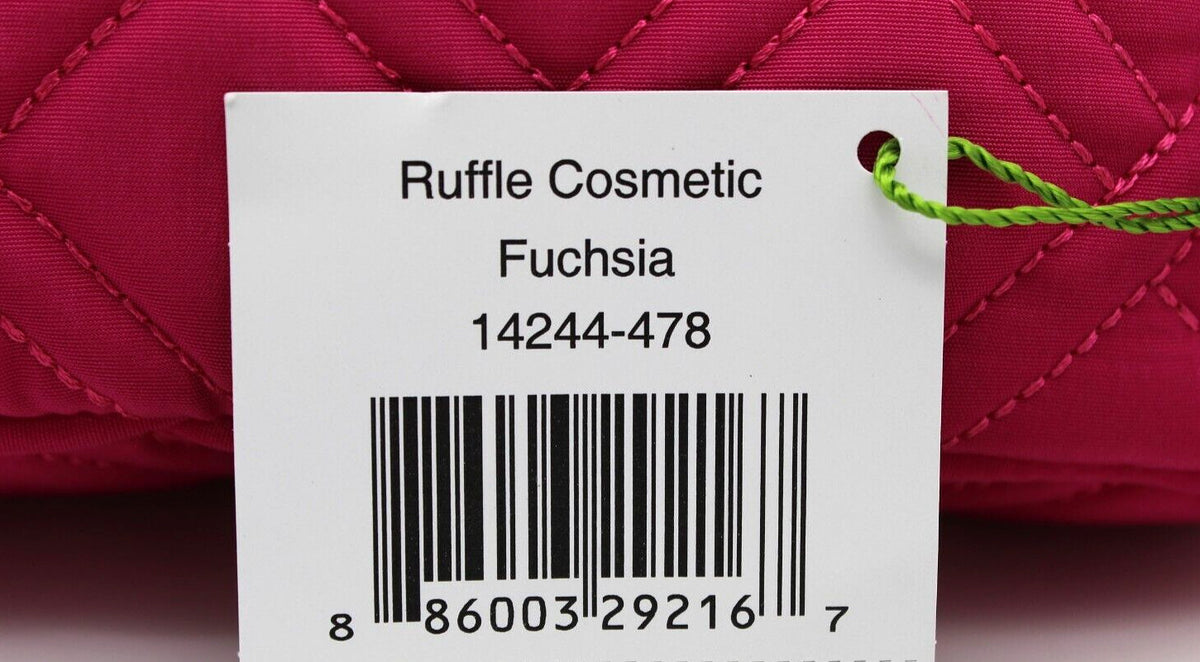 Personalized Letter A Cosmetic Bag - Fuchsia & Black Ruffle Makeup Organizer