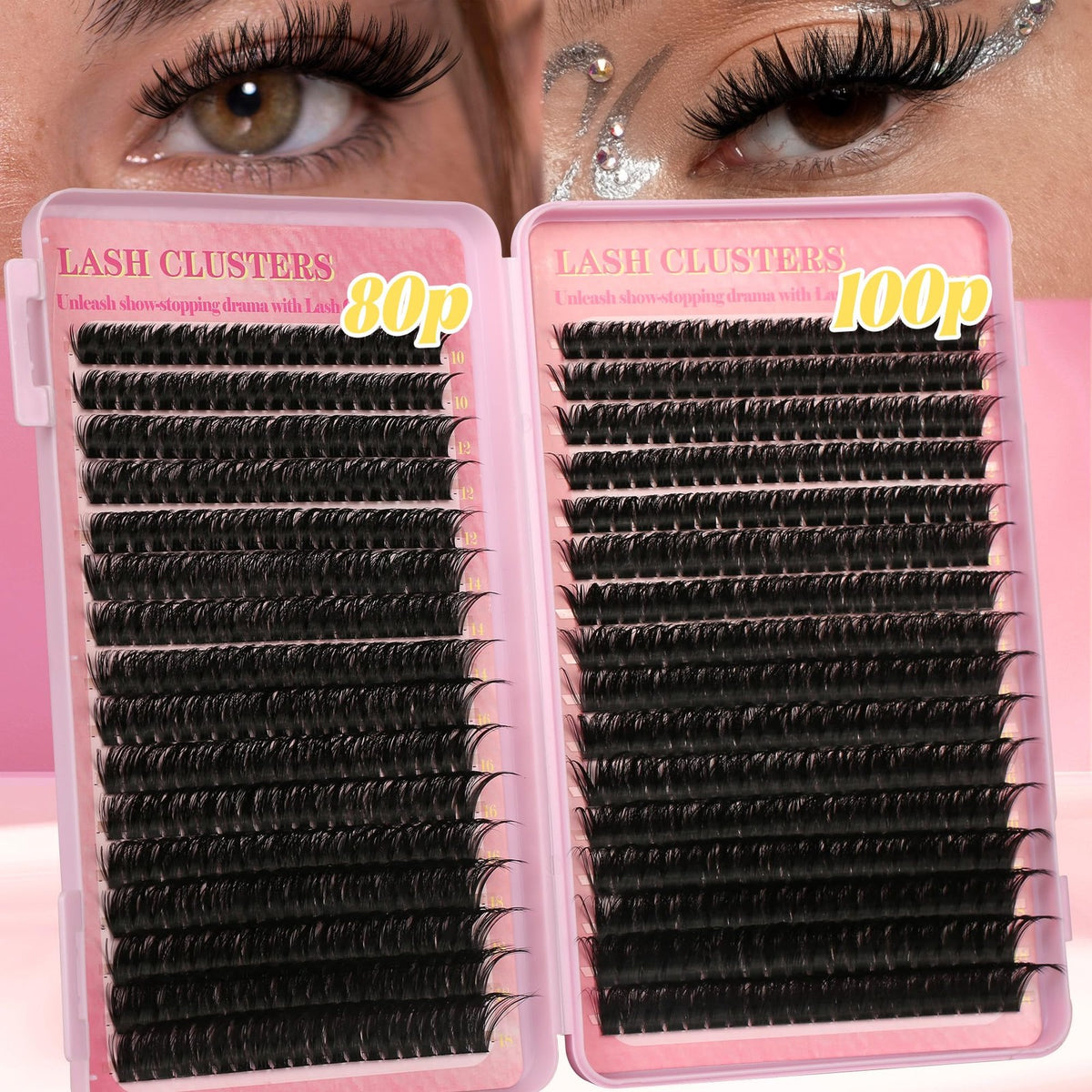 DIY Lash Extension Kit with 640 Clusters, Lash Bond & Seal, Tweezers