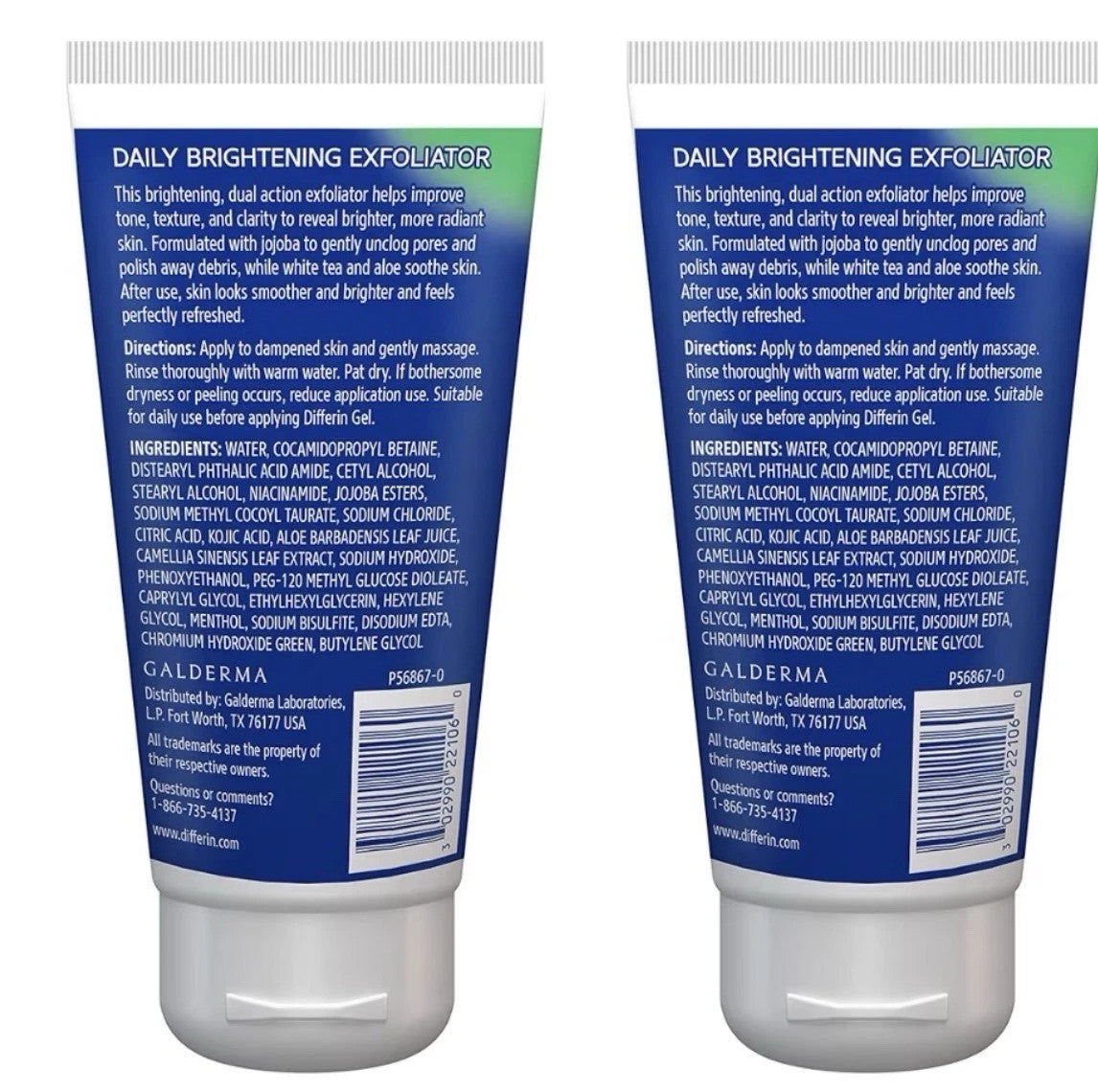 DIFFERIN Cleanse Daily Brightening Exfoliator, 6 fl oz, (2 PACK SET)