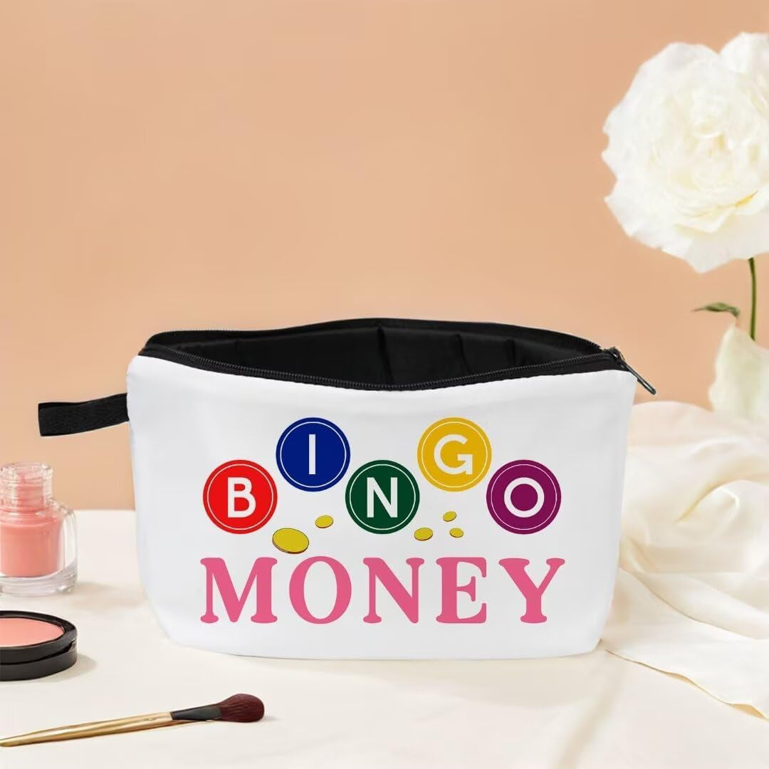 Bingo Print Makeup Bag - Travel Cosmetic Organizer for Women