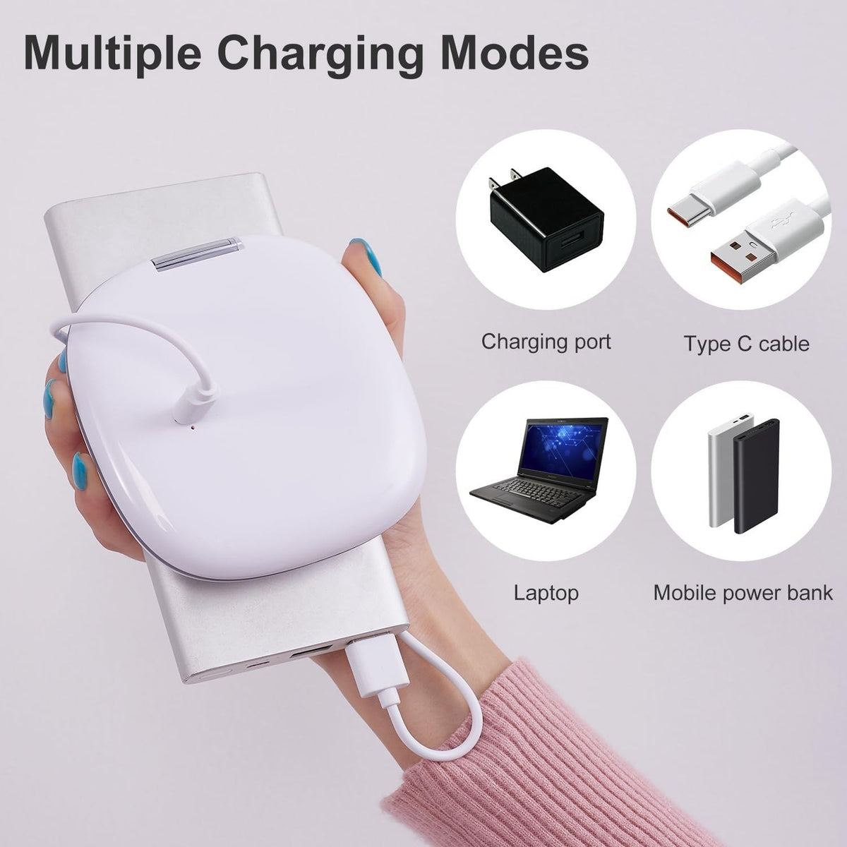 Slim 4-Inch Dimmable LED Makeup Mirror with Magnifier & Travel Case