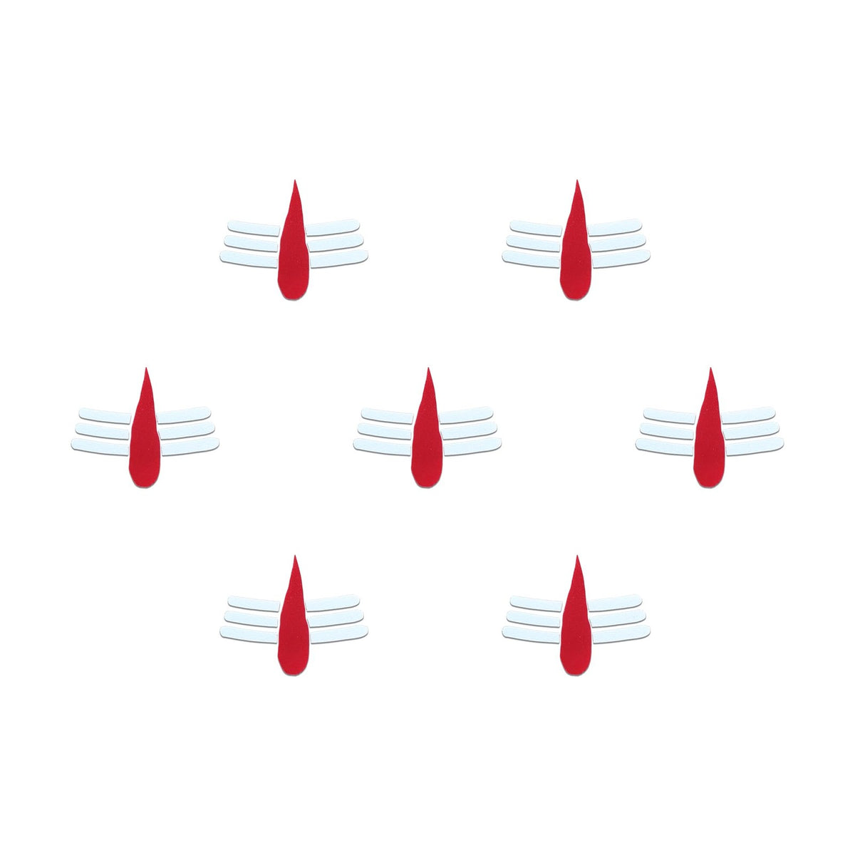 Red & White Reusable Mahakal Tilak Bindis for Puja & Meditation - 12mm