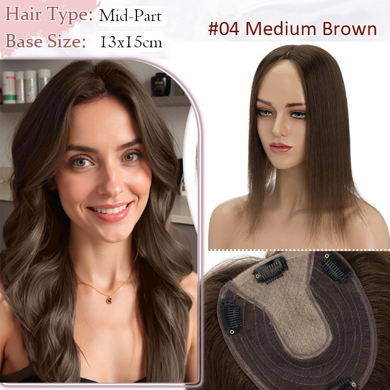 Women Clip-in Hairpiece for Hair Loss & Volume - 100% Remy Human Hair