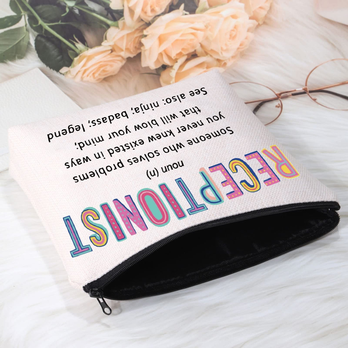 Receptionist Cosmetic Bag - Travel Makeup Organizer Gift