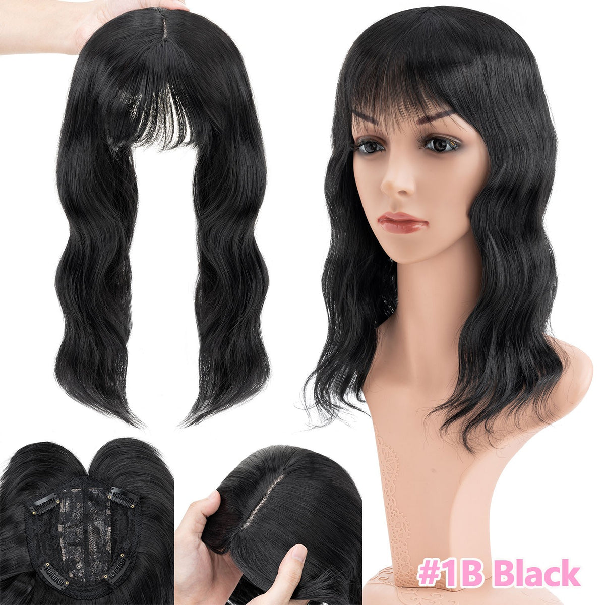 Women’s 14-Inch Real Human Hair Topper Clip-In Hairpiece for Thin Hair