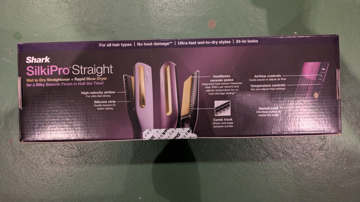 Shark SilkiPro Wet to Dry Straightener with Rapid Blow Dryer Plum Satin