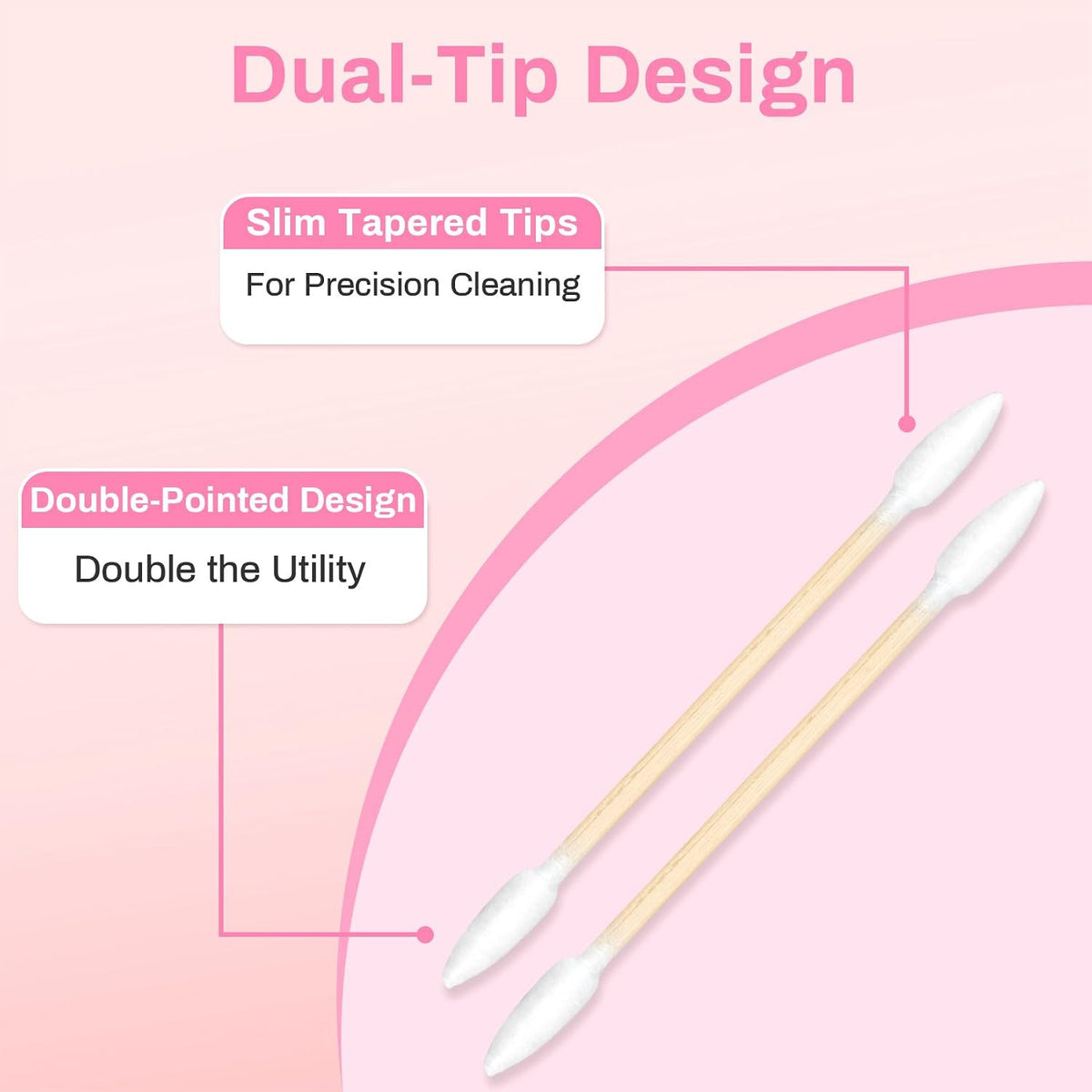 Pointed Cotton Swabs 300PCS Dual-Tip Precision Makeup & Cleaning Sticks