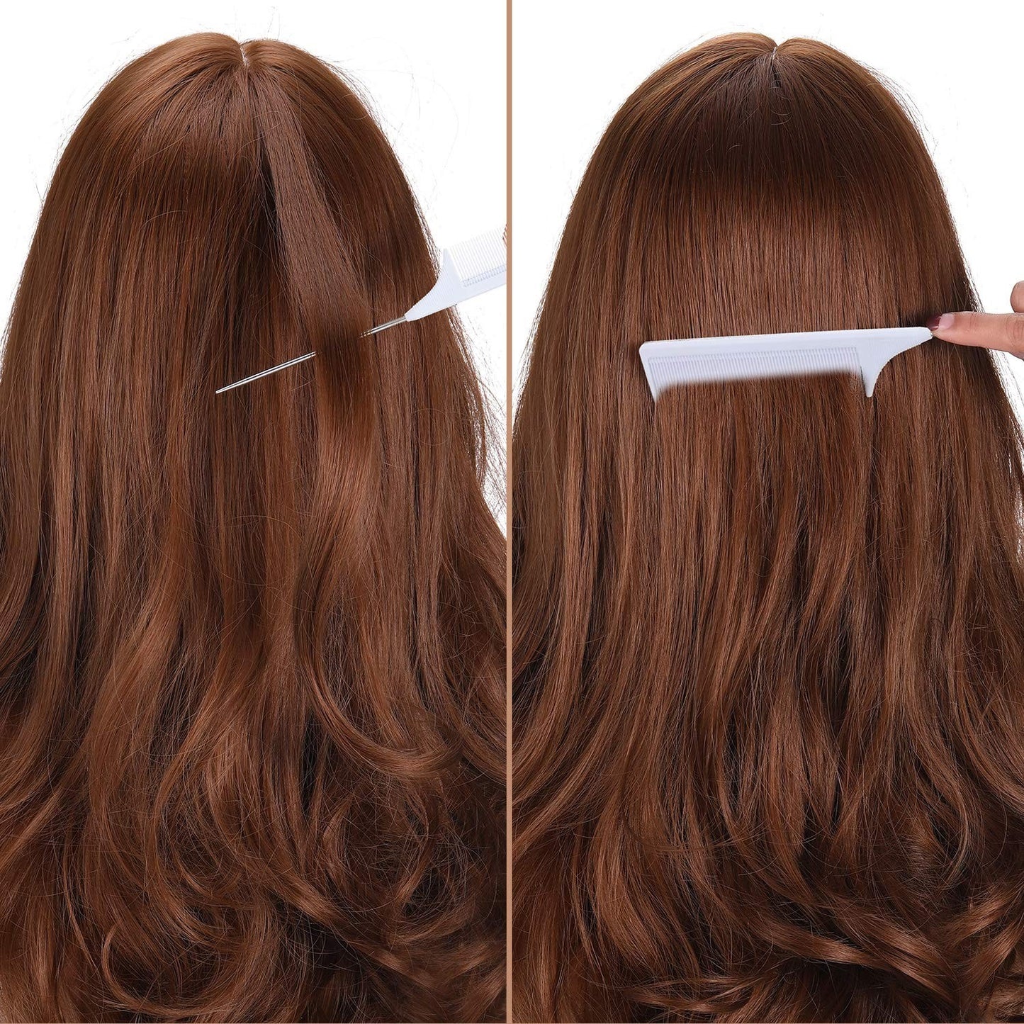 Lightweight 3-Pack Hair Combs with Stainless Steel Pintail for Styling