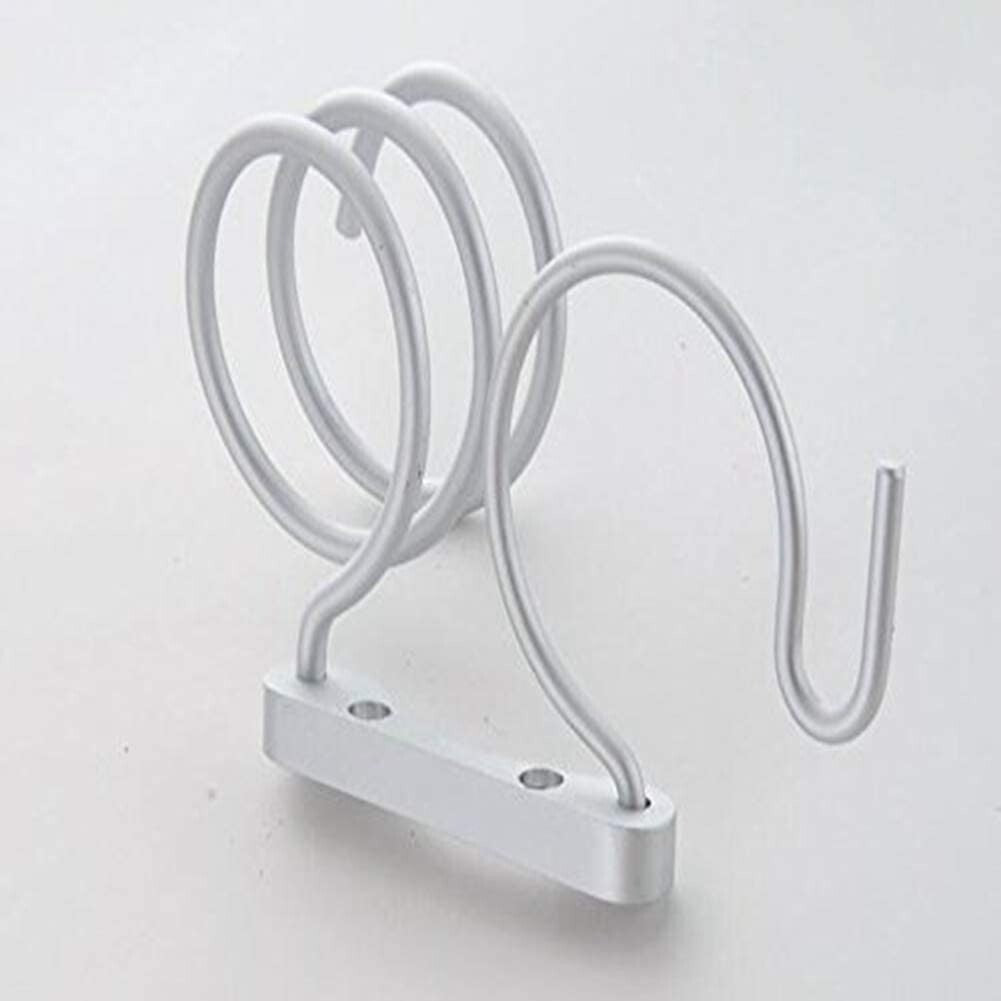 Wall-Mounted Hair Dryer Holder with Comb Storage Rack for Bathroom