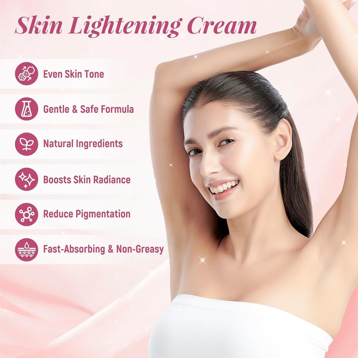 Gentle Skin Lightening Cream for Sensitive Areas - Dark Spot Remover, Brightening & Hydrating, 1.76 Fl Oz