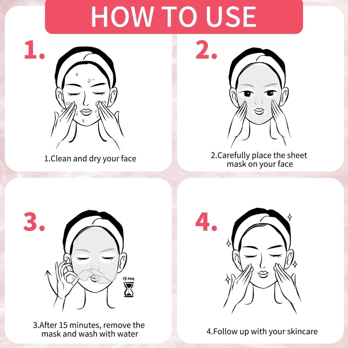 Hydrating Collagen Face Masks Pack of 10 for Deep Moisturization