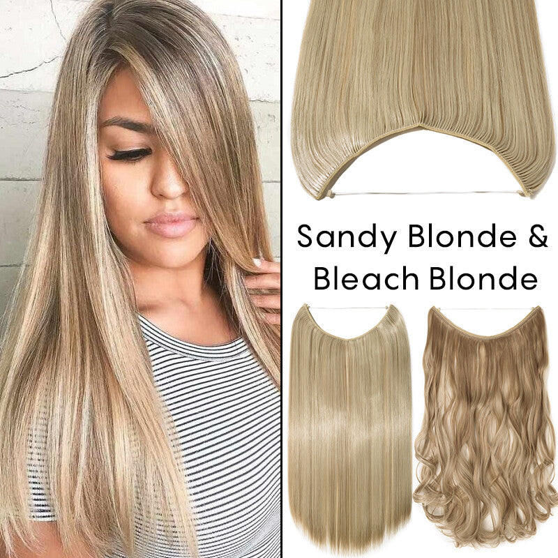 Natural Wire-In Hair Extensions Clip-In Nano Ring Hairpiece - Versatile & Easy to Use