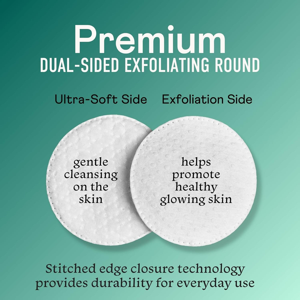 Re-closable Bag of 80 Exfoliating Cotton Rounds for Makeup Removal