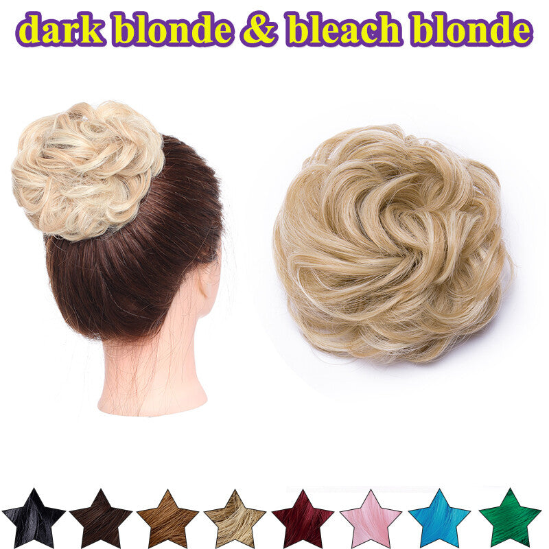 Large Curly Messy Bun Hair Piece Scrunchie for Thick Hair Updo Extensions