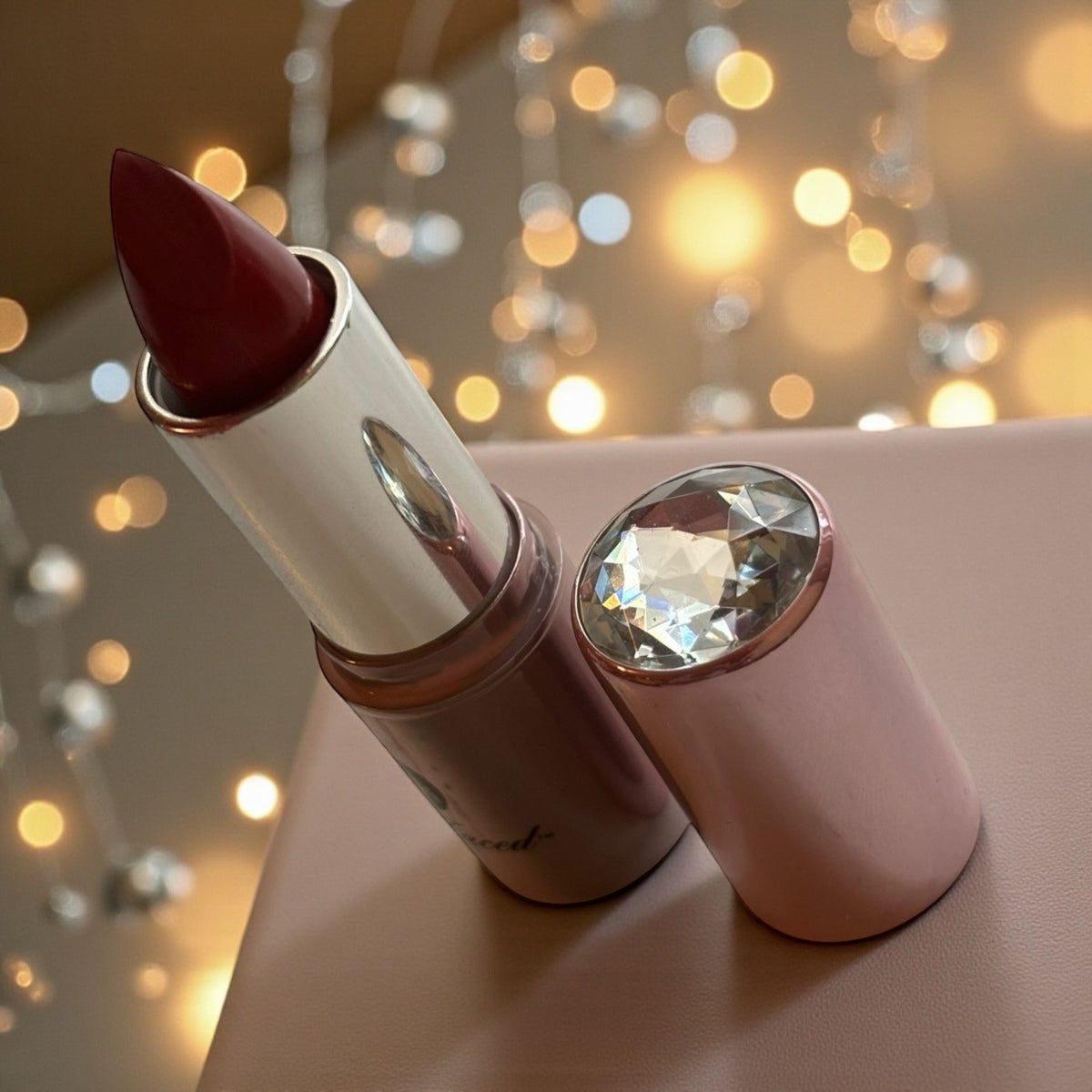 Lipstick in Runway Red - Champagne-Infused Luxury Lip Color 0.12 oz