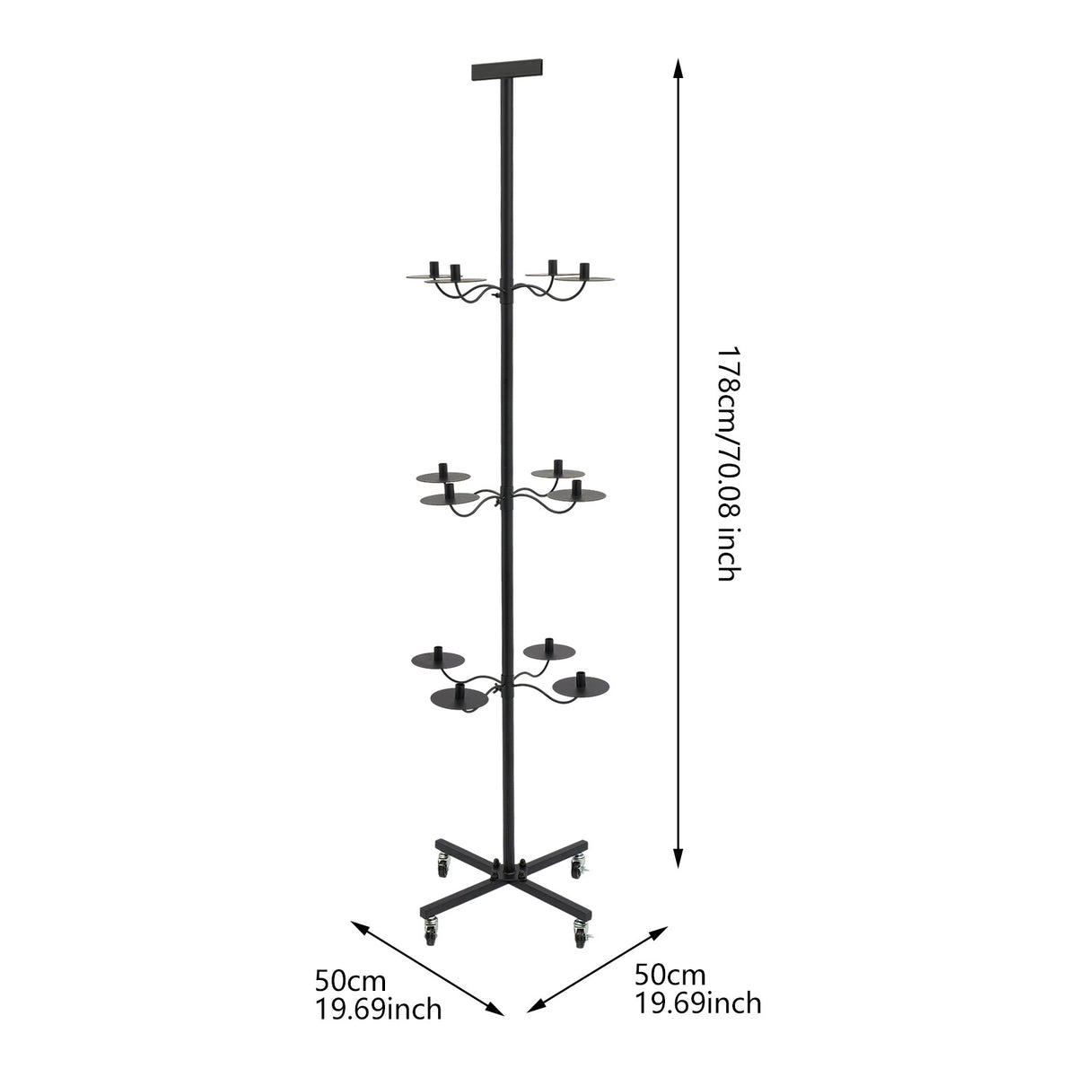 12-Wig Capacity Display & Storage Rack with Rotating Tiers - Black