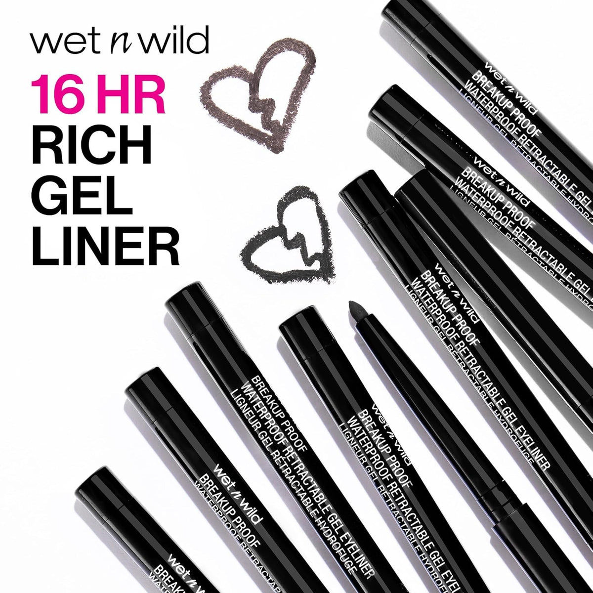 Long-Lasting Waterproof Gel Eyeliner - Retractable, Smudge-Proof, 0.1oz