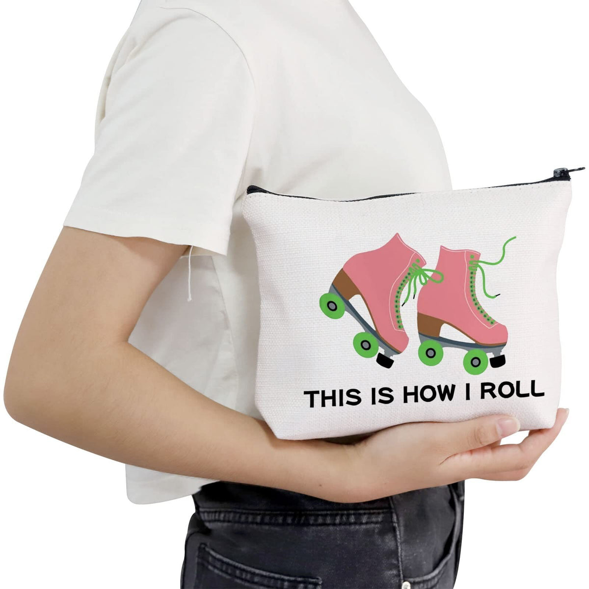 Roller Skater Gift Makeup Bag - Cute Travel Cosmetic Organiser