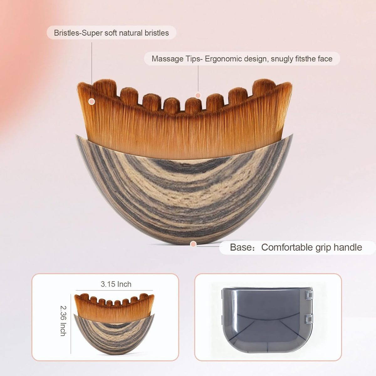 Lymphatic Face Brush for Manual Drainage & Facial Cleansing - Soft Bristles