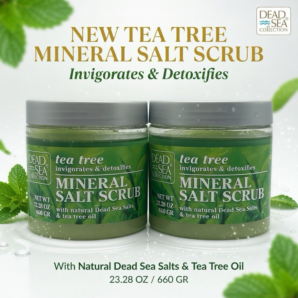 Dead Sea Collection Tea Tree Exfoliating Mineral Salt Scrub, 2-Pack