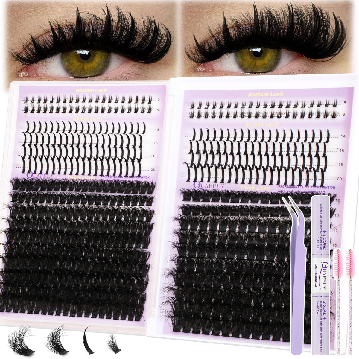 DIY Lash Extension Kit with 100D+150D Volume Lashes & Accessories