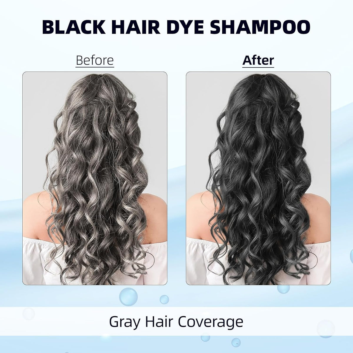 Black Hair Dye Shampoo 3-in-1 Semi-Permanent Color