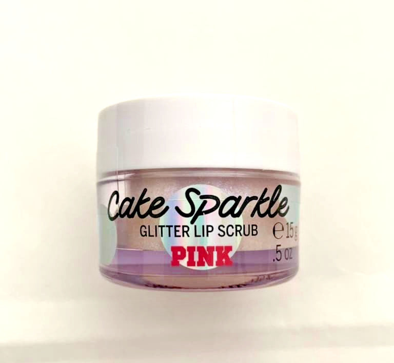 Lip Scrub with Natural Exfoliants & Moisturizing Oils - 0.5 oz Pink Cake Sparkle