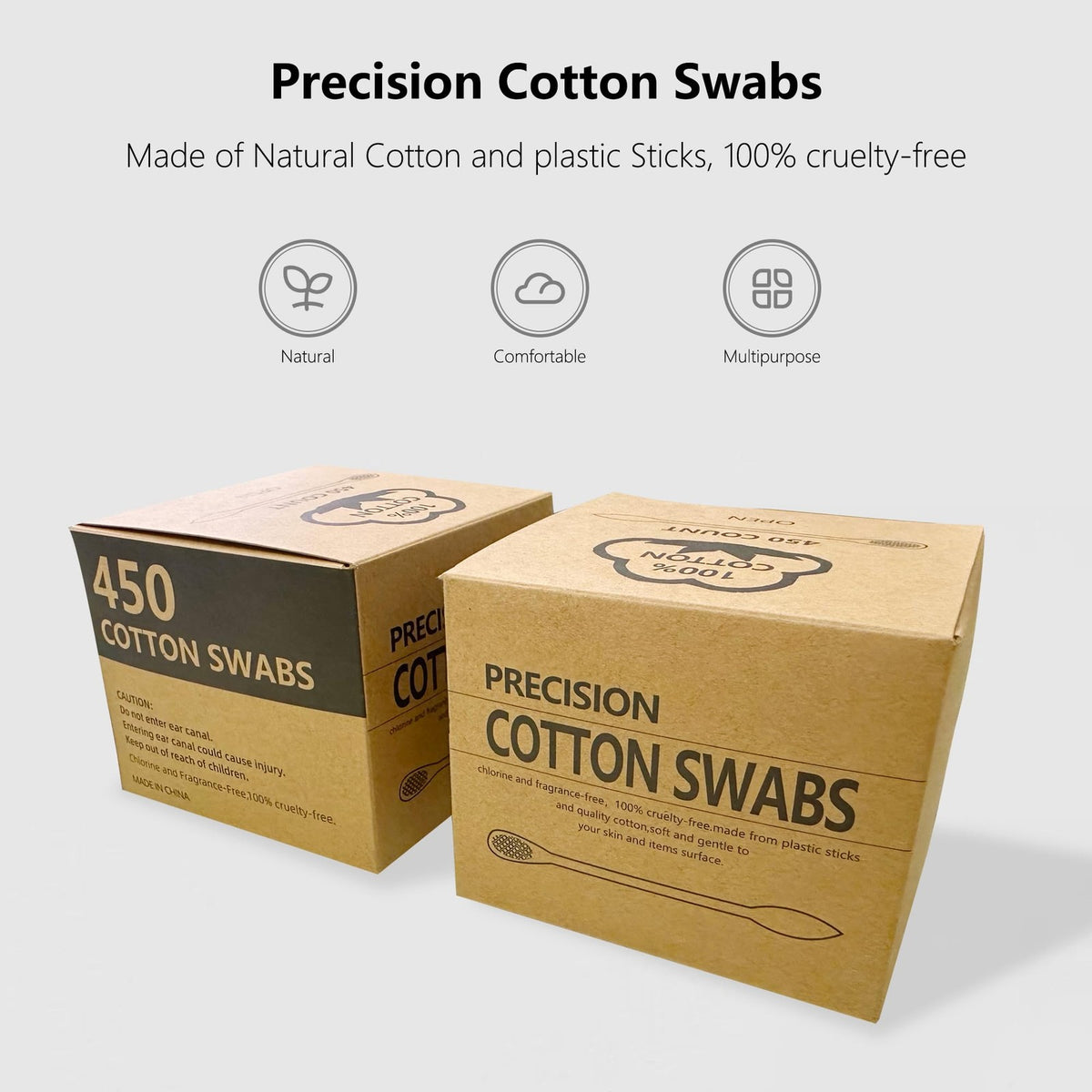 900Pcs Precision Cotton Swabs with Pointed & Flattened Tips – Soft Cotton Applicators