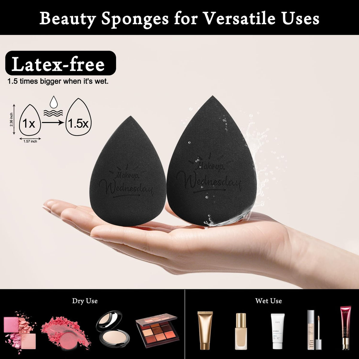 Makeup Sponge Set Blender Sponges Latex-Free Face Foundation Tools
