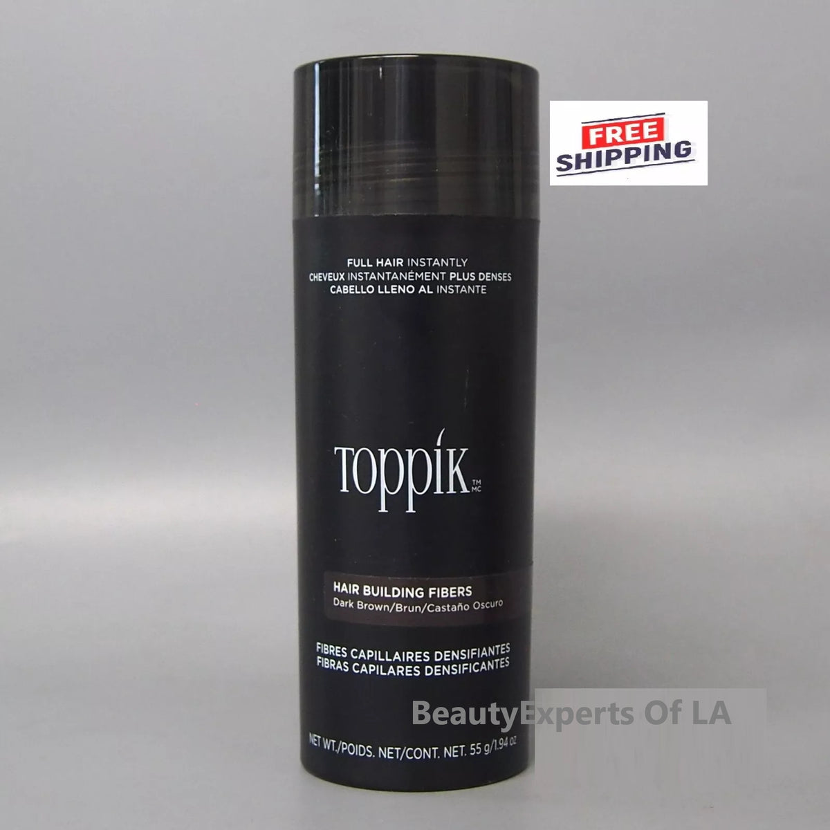 Toppik Dark Brown Hair Building Fibers - 55g Giant Size