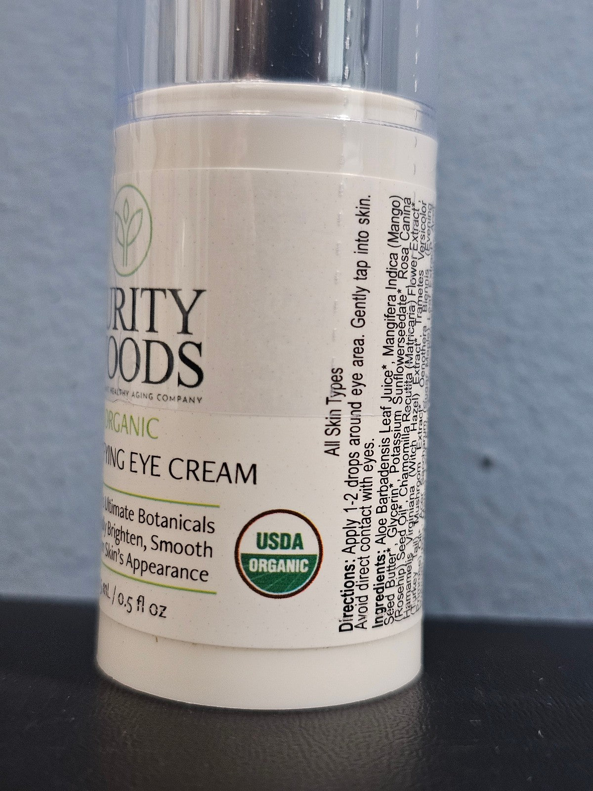 Organic Age-Defying Eye Cream - Hydrating & Nourishing 0.5 oz / 15 mL