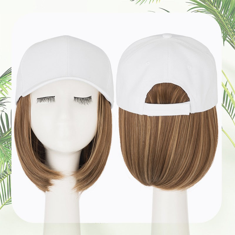 Baseball Cap with Hair Extensions - Wavy & Straight Human-Like Hairpiece