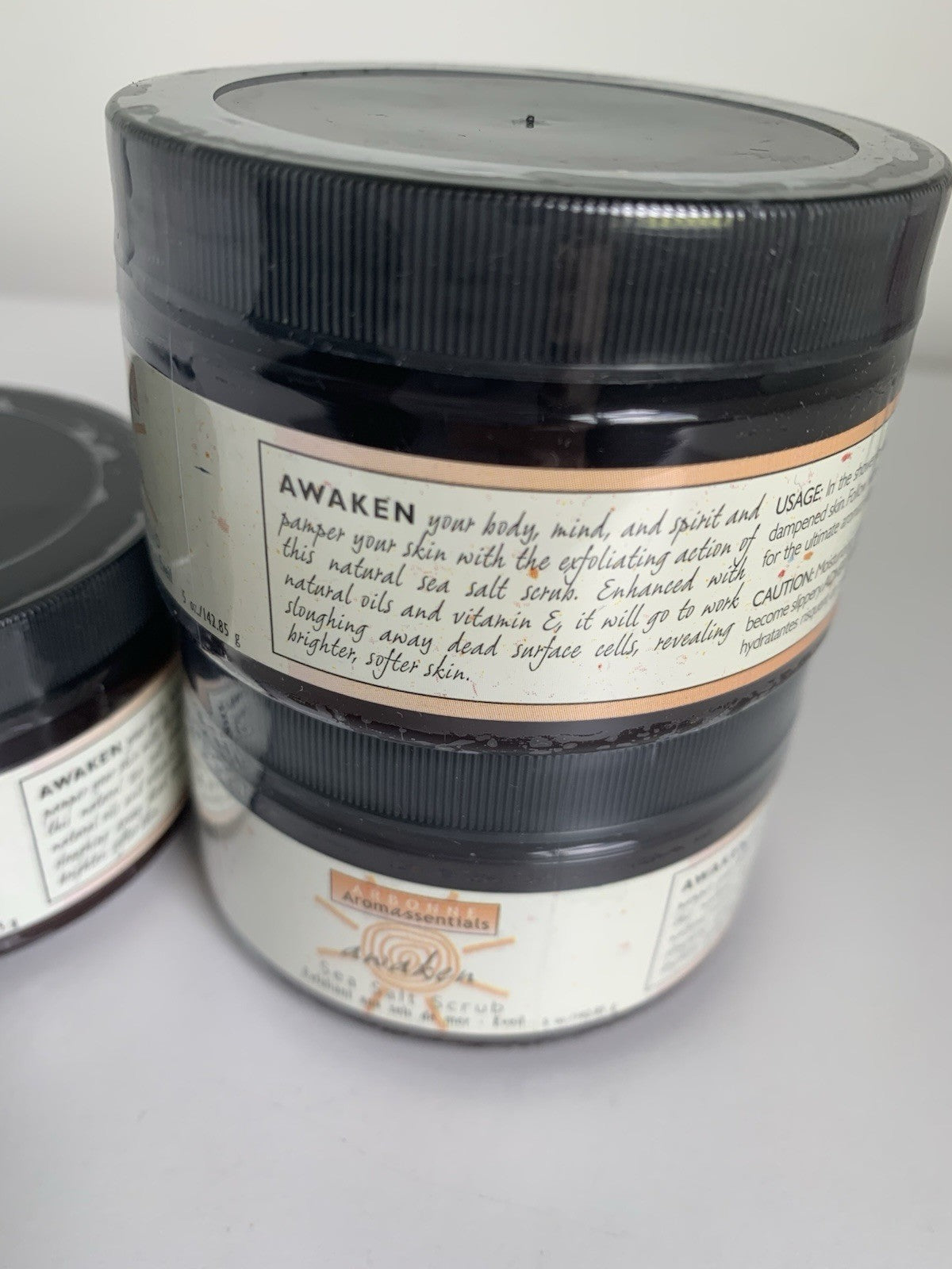 Arbonne Aromassentials AWAKEN Sea Salt Scrub 5 Oz X3 Lot Sealed