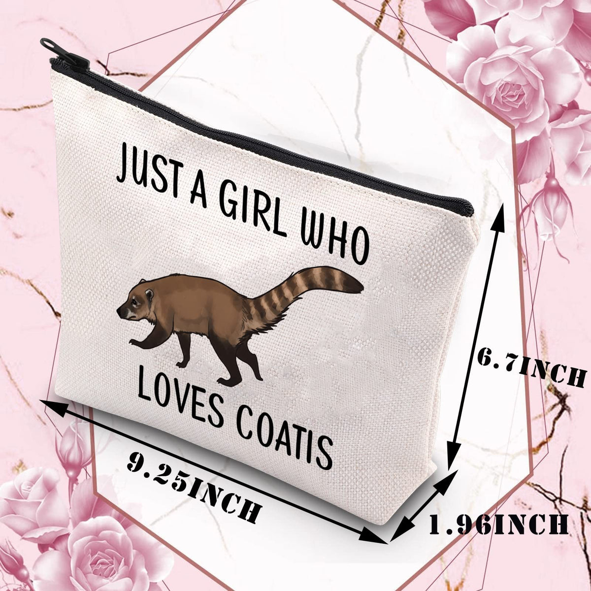 Coati Lover Makeup Bag - Waterproof Zipper Pouch for Animal Enthusiasts