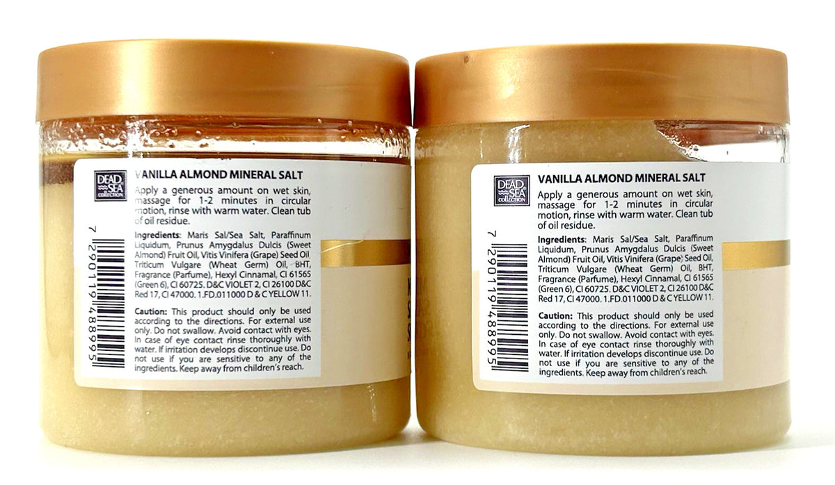 Dead Sea Collection Vanilla Almond Mineral Salt Scrub, 2-Pack (23.28