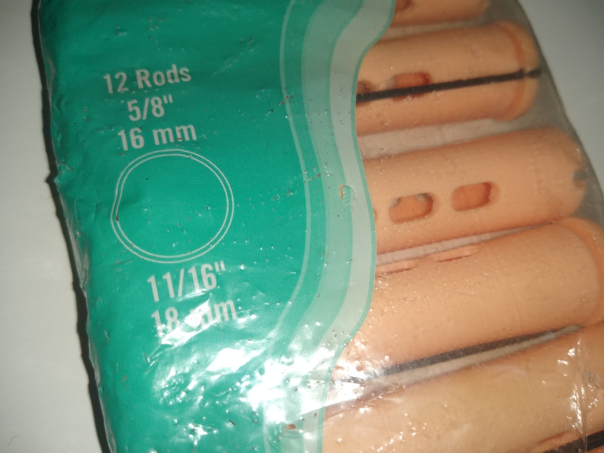 Salon Care Perm Rods Set of 12 - 5/8 Inch Into 11/16 Inch Tube for Hair Perms