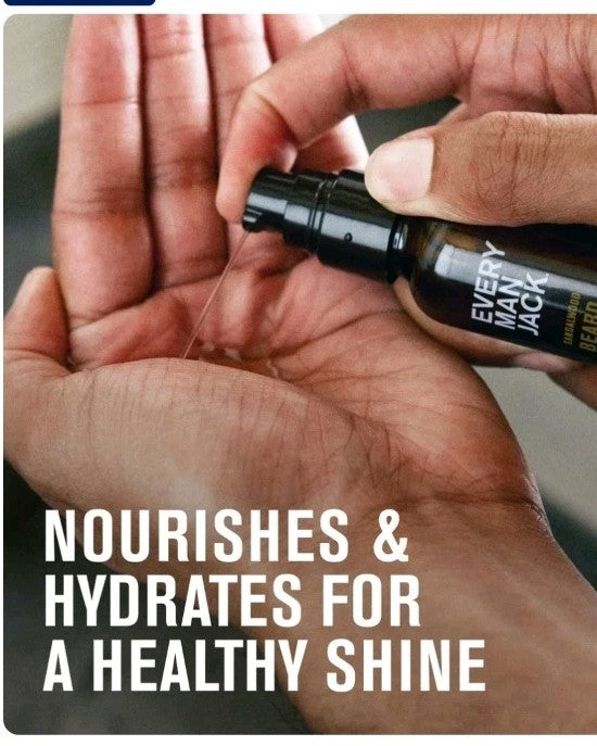 Beard Oil with Shea Butter and Sandalwood for Men - Hydrating 1 oz
