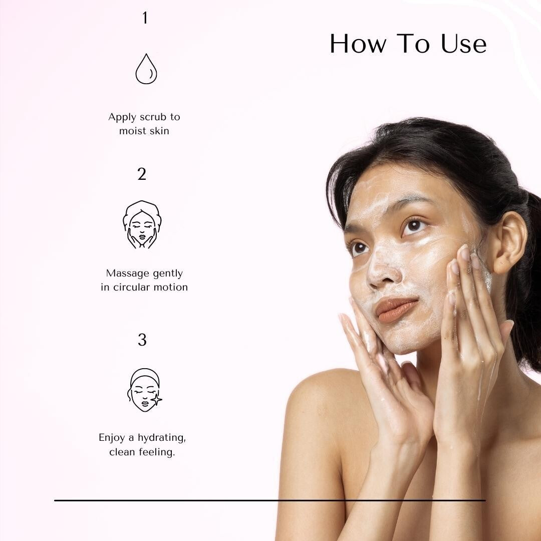 Amira Beauty Pomegranate Facial Scrub Clarifying Exfoliator Deep