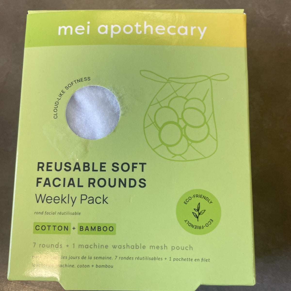 Reusable Eco Facial Rounds with Washable Pouch - Weekly Pack 7pcs