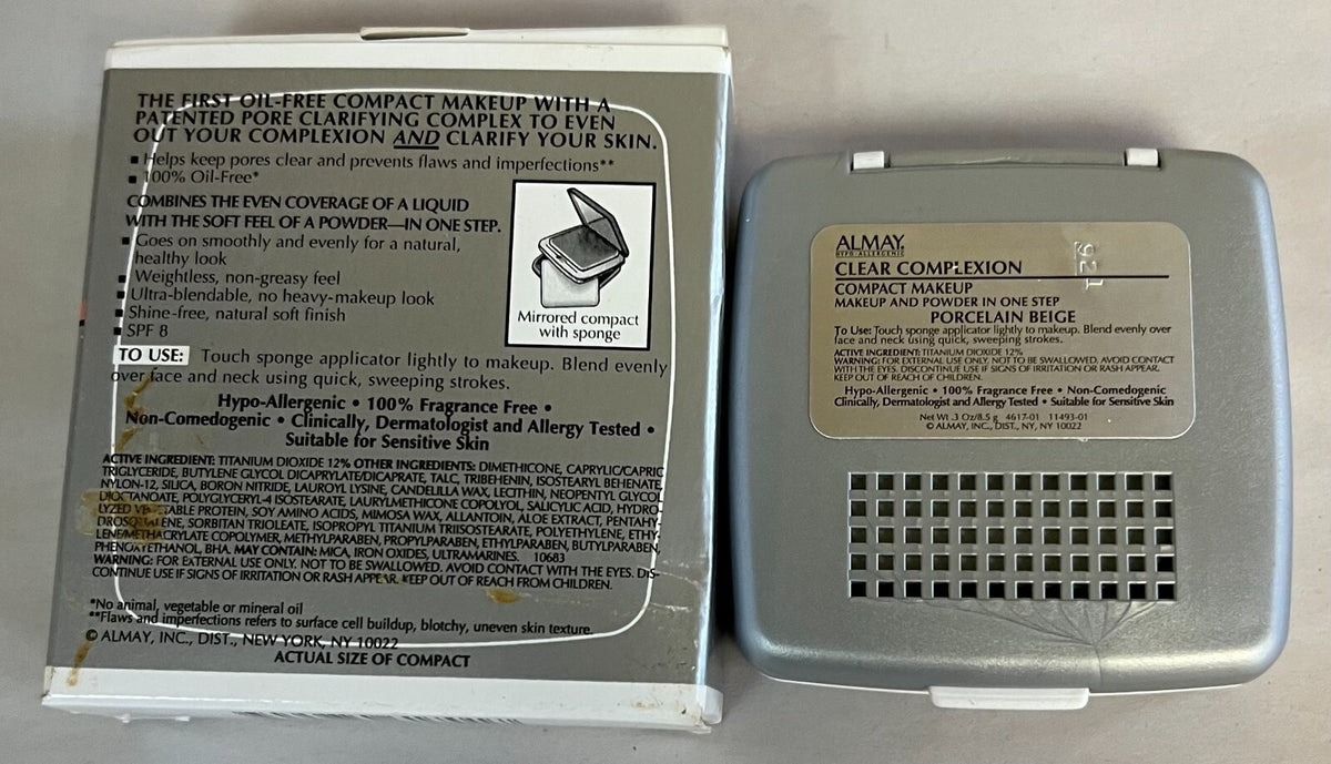 Almay Clear Complexion Compact Makeup & Powder - Porcelain Beige 0.3 oz
