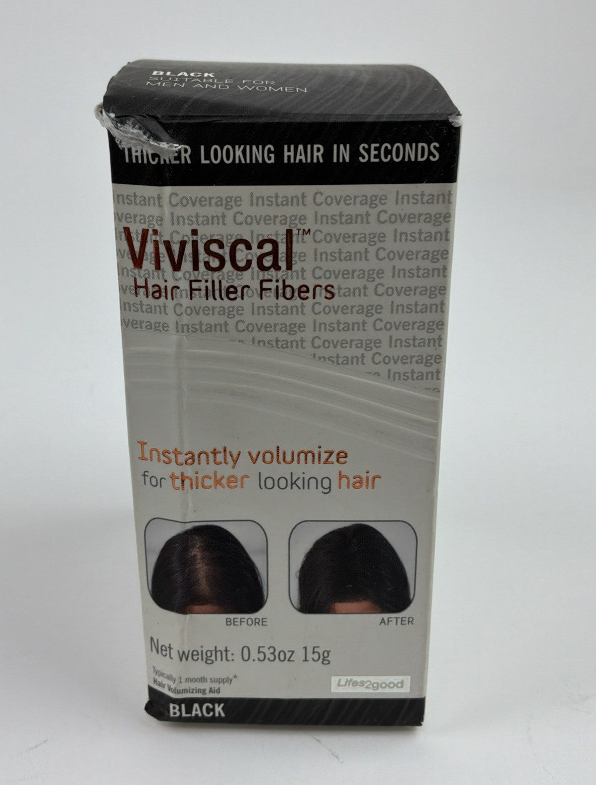 Viviscal Hair Filler Fibers Black for Men & Women 0.53oz Scuffed Box