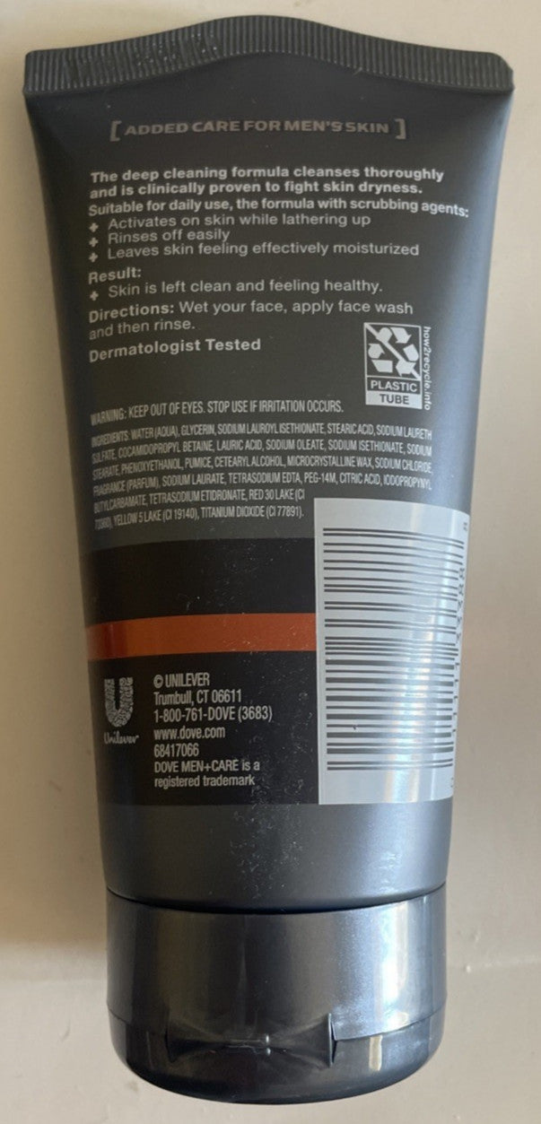 6 Dove Men + Care Face Scrub Deep Clean Fights Skin Dryness 5 oz. each